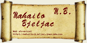 Mahailo Bjeljac vizit kartica